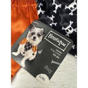 Bootique Dog Costume Parade HALLOWEEN JESTER COLLAR SZ L/XL Bells Black Orange